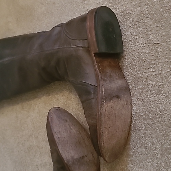 Lucchese Tan Leather Over the Knee Riding Boots Size 9 B w/ Box - Picture 10 of 15